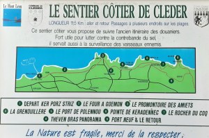 Carte du GR 34 dans le Léon