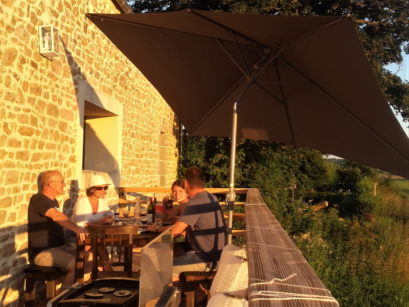 Les amis au coucher du soleil - écurie Kerdoel