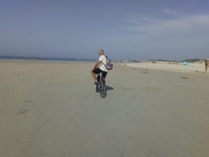 Vélo sur les plages des Amiets