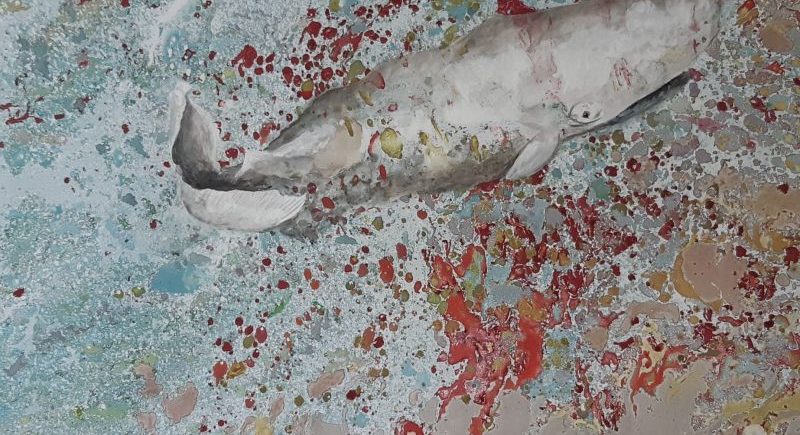 peinture à l'huile le cachalot